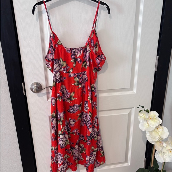 Monteau Red Spaghetti Strap Sundress Midi - Picture 2 of 7